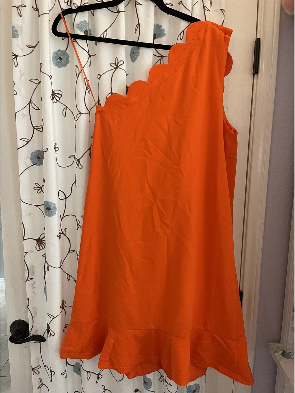 Victoria Beckham for Target | M | Orange Scalloped One Shoulder Dress